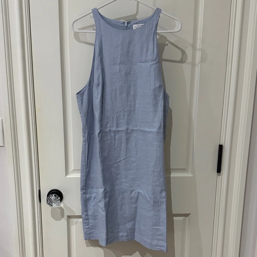 & Other Stories Light Blue Linen Midi Dress - Picture 4 of 5
